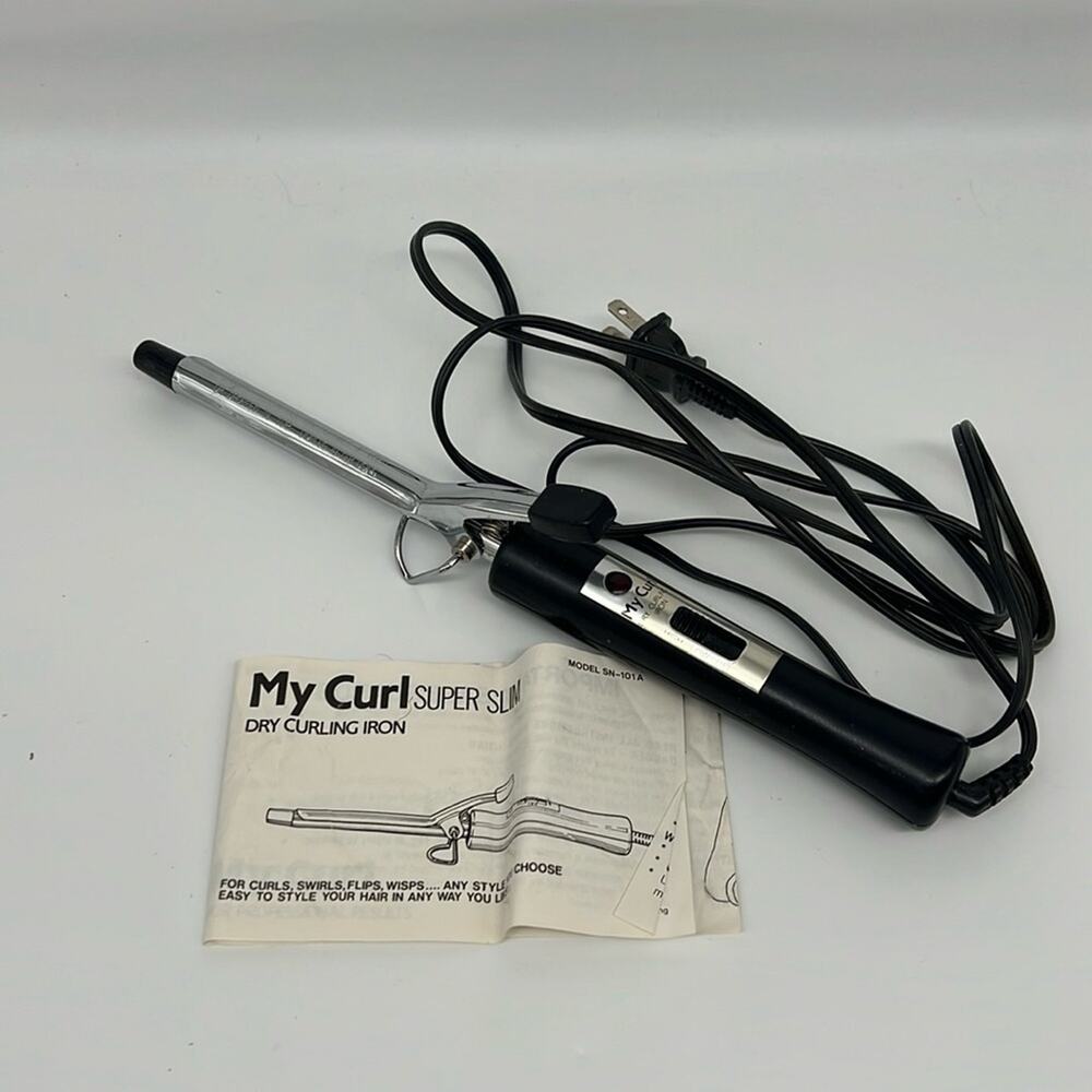 Vintage My Curl Super Slim Dry Curling Iron Model SN-191-A with‎ Manual